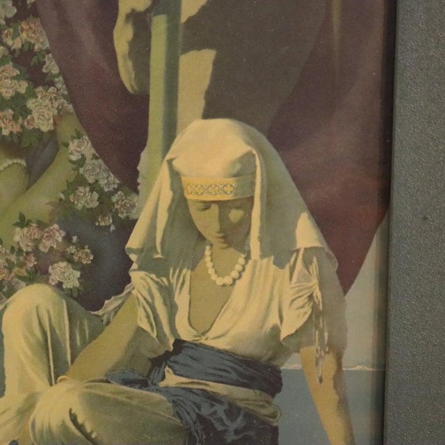 Large Antique Maxfield Parrish Print “Cleopatra”, Framed and Matted, C1920 Measures - 31 1/2" x 35 1/8" x 1 3/4"
