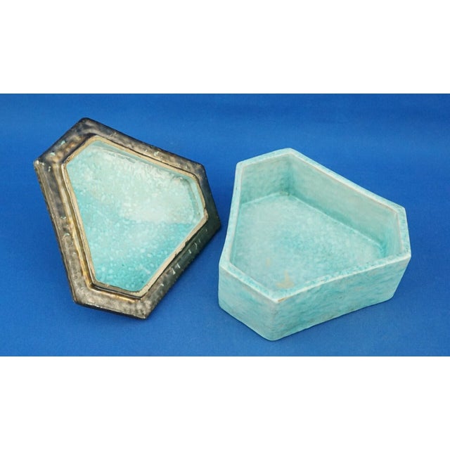 20th Century Art Deco Ceramic Box in Bronze Enamel from the Mga Factory, Albisola, Italy, 1920s For Sale - Image 10 of 18