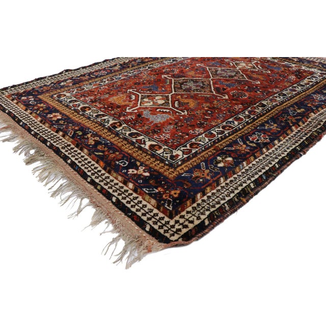 Vintage Persian Shiraz Rug - 04'01 X 05'07 | Chairish