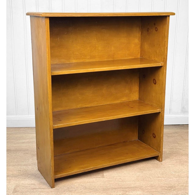 Vintage Farmhouse Pine Bookshelf Cabinet For Sale - Image 4 of 12