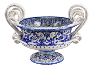 Deruta Blue Dolphins Vase by Deblona