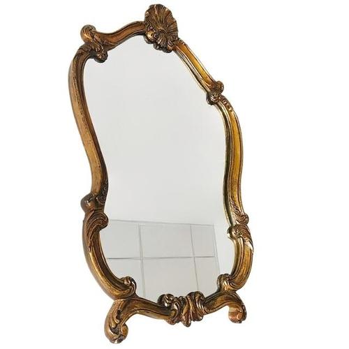 Mid-Century Baroque Style Gold Leaf Gilded Crest Mirror, 1950s For Sale - Image 4 of 7