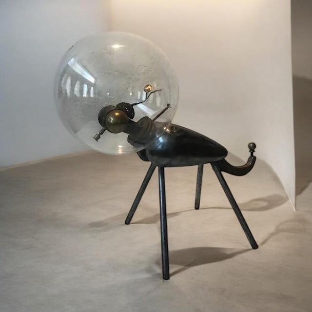 1980s Utilitarian Folk Art Steel Sculpture in Acrylic Bubble For Sale - Image 10 of 10