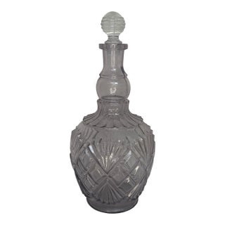 1910s Turn of the Century Beautifully Etched Decanter For Sale