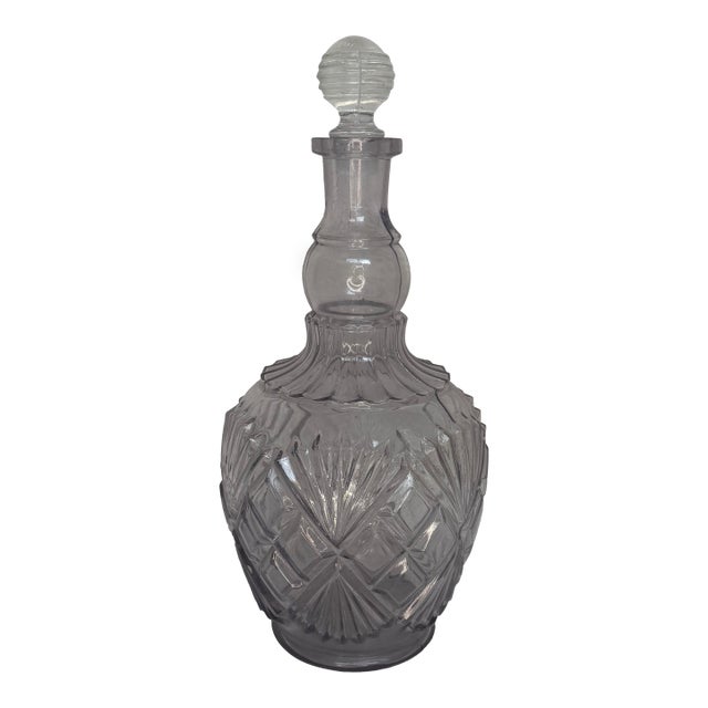 1910s Turn of the Century Beautifully Etched Decanter For Sale