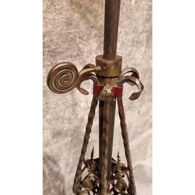 Arts and Crafts Wrought Iron Floor Lamp For Sale - Image 9 of 11
