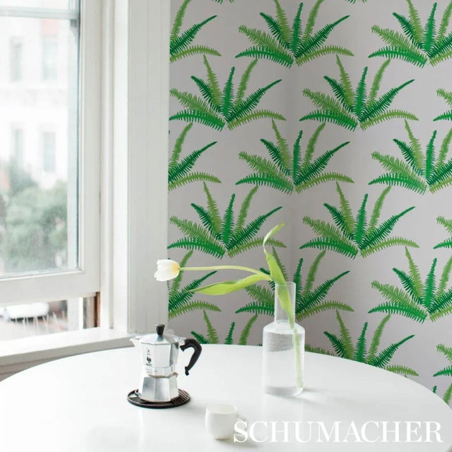 Contemporary Schumacher X Cristina Buckley Canyon Ferns Wallpaper in Jungle - 10 Yards For Sale - Image 3 of 4