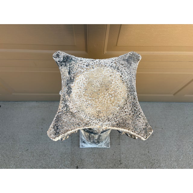 Weathered Neoclassical Cast-Concrete Corinthian Garden Pedestal For Sale - Image 16 of 16