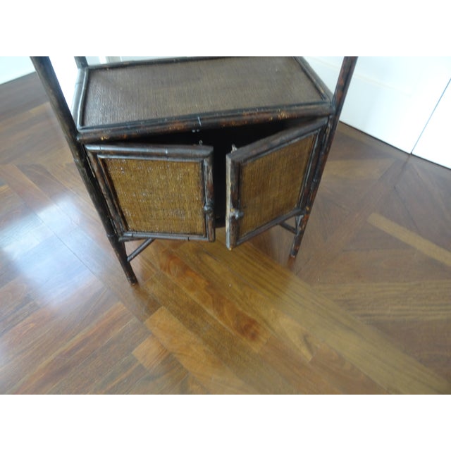 1970s 1970s Vintage Burnt Bamboo Etagere For Sale - Image 5 of 7