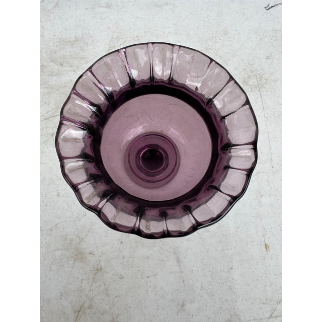 1960s Vintage Stemmed Purple Glass Bowl, Goblet by Imperial Ohio Glass Co. For Sale - Image 5 of 8