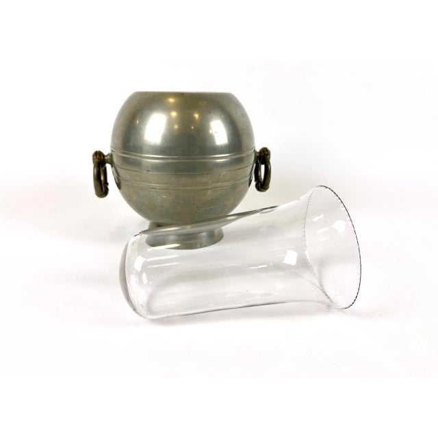Swedish Art Deco Pewter Globe Vase with Handles from GAB, 1935 For Sale - Image 13 of 18