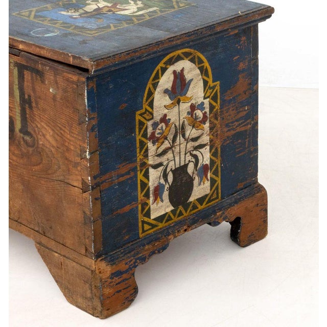 American Polychromed Wood Blanket Chest, Ca. 1800 For Sale - Image 9 of 11