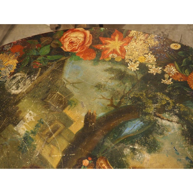 19th Century French Polychrome Painted and Ebonized 19th Century Napoleon III Pedestal Table For Sale - Image 5 of 18