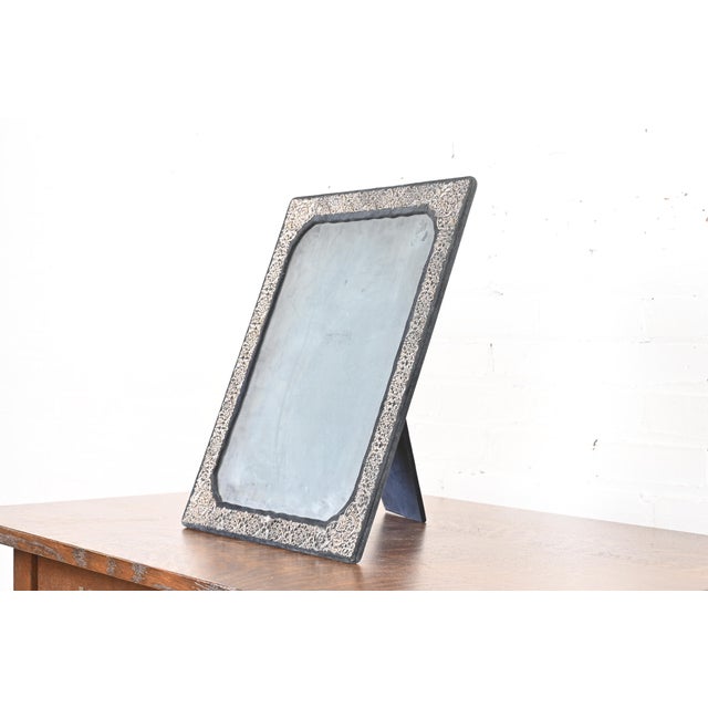 Art Deco Tiffany & Co. Style Art Nouveau Italian Sterling Silver Overlay Picture Frame For Sale - Image 3 of 14