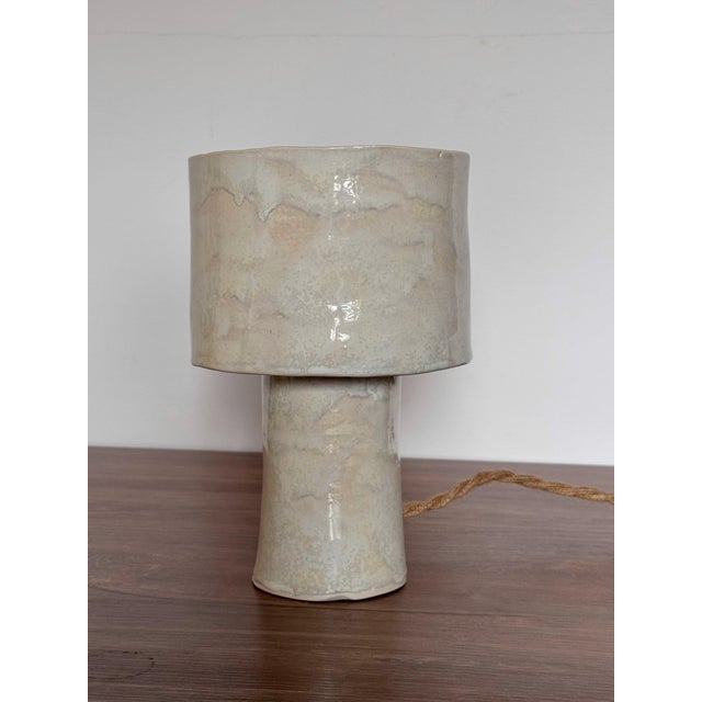 Handmade Ceramic Table Lamp Details: • Material: clay • Finish: Hand-applied textured glaze in soft neutral tones •...