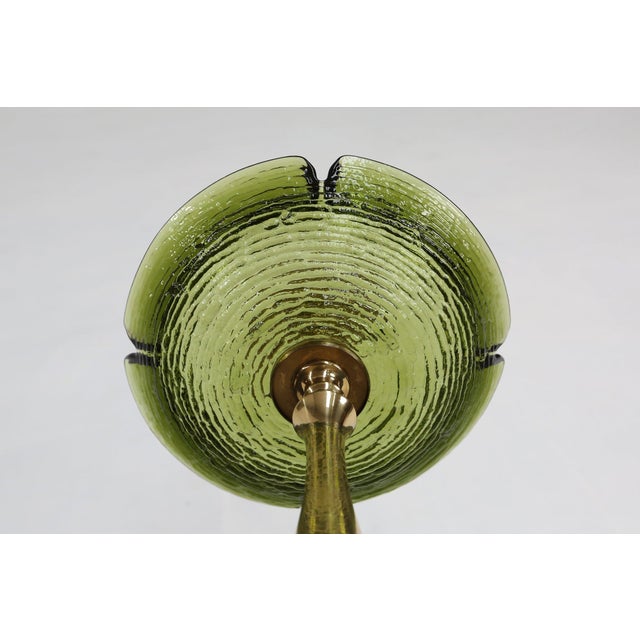 Metal Sculptural Green Glass and Metal Ashtray with Fish and Eagle Motifs, Belgium, 1970s For Sale - Image 7 of 11