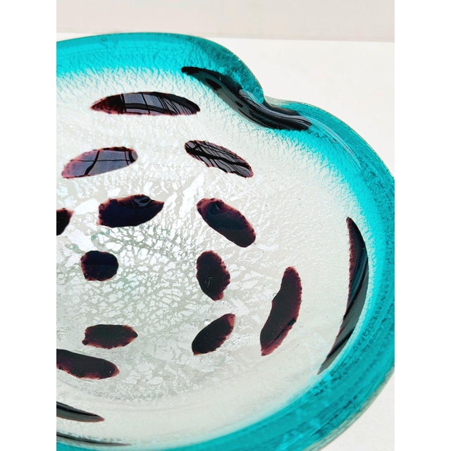 Green Murano Blown Glass Trinket Dish with Silver Inlays from Vetri Murano, Italy, 1960 For Sale - Image 8 of 9
