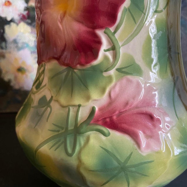 1960s Majolica Ceramic Glazed Flower Pitcher from Saint Clément, 1960 For Sale - Image 5 of 9