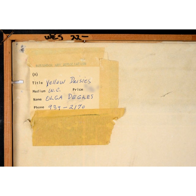 "Yellow Daises" - Watercolor on Illustration Board by Olga Degles For Sale - Image 9 of 9