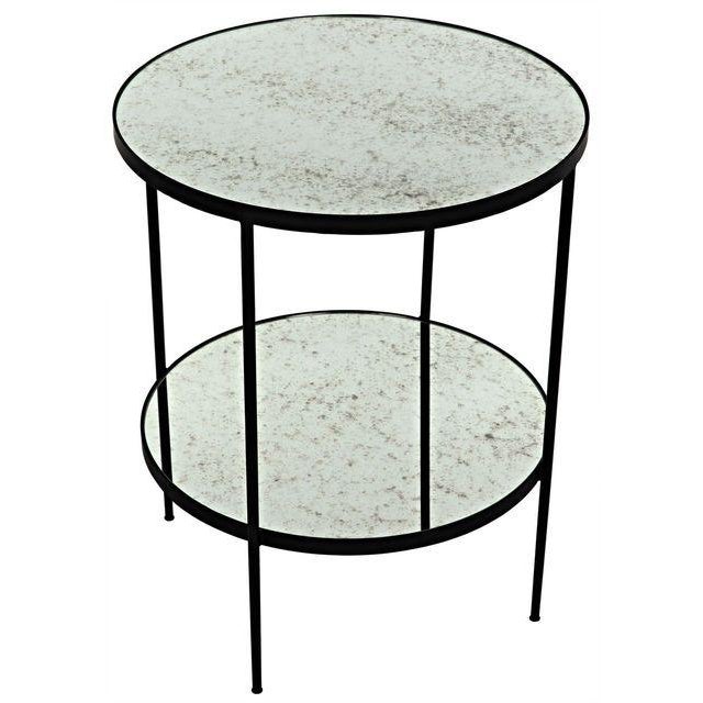 Not Yet Made - Made To Order NOIR Anna Side Table in Black Metal with Antique Glass For Sale - Image 5 of 9