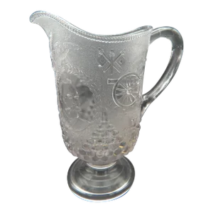 1899 u.s.s Olympia United States Navy Cruiser Adm Dewey Pressed Glass Nautical Pitcher