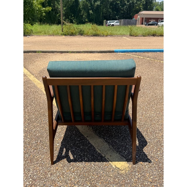 Ib Kofod-Larsen 1960s Kofod Larsen for Selig Mid Century Danish Walnut Lounge Chair For Sale - Image 4 of 6