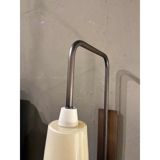 Baker / Barbara Barry Palisades Sconces - Pair. Bronze body with tapered glass shade. On/Off switch. Original Retail $4797...