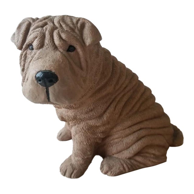 1986 Shar Pei Dog Sculpture Sandicast For Sale