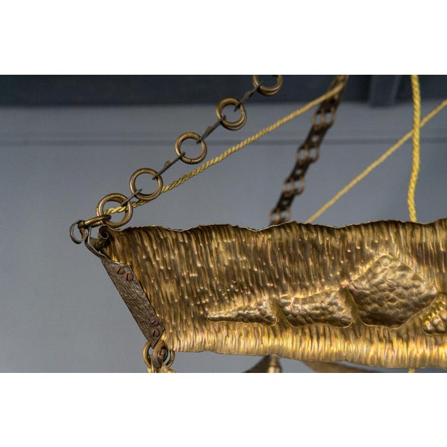 Gold Art Nouveau Ceiling Lamp Chandelier For Sale - Image 8 of 18