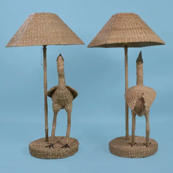 Mario Lopez Torres Large Crane Table Lamps - A Pair For Sale - Image 4 of 9