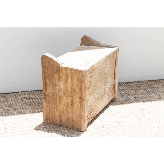 Wood Antique Bleached Wood Carved Chest For Sale - Image 7 of 9