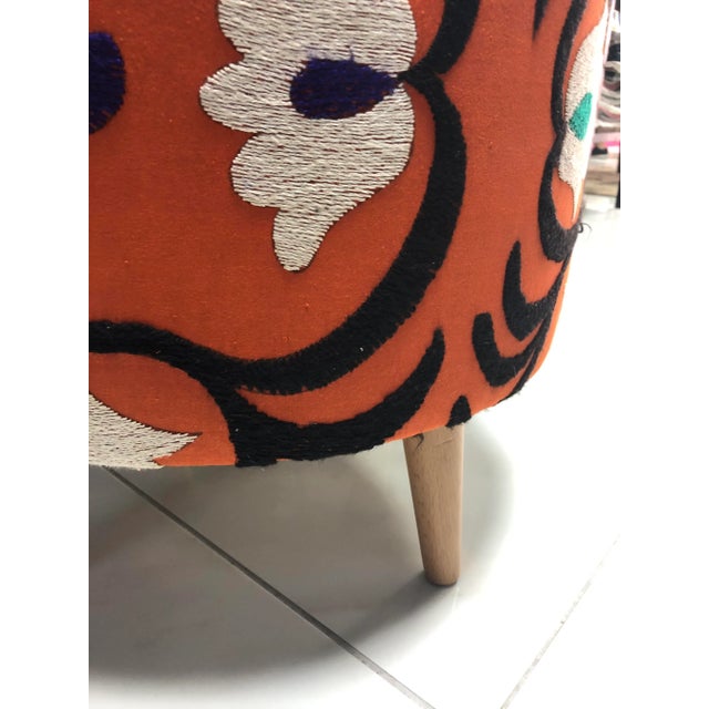 1960s 1960s Modern Turkish Handwoven Suzani Ottoman For Sale - Image 5 of 11