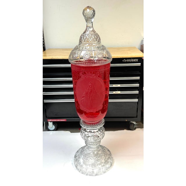 Monumental Bohemian Ruby & Crystal Ceremonial Pokal /Synagogue Presentation Urn For Sale - Image 10 of 18