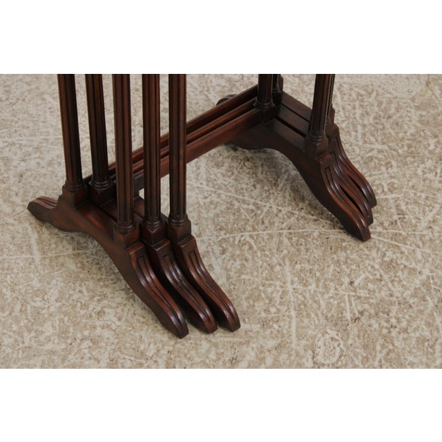 Brown Theodore Alexander Set of 3 Mahogany Nesting Tables For Sale - Image 8 of 17