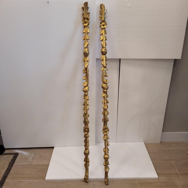 Baroque Carved and Gilded Wood Garland Altarpiece Fragments, Spain, 18th Century, Set of 2 For Sale - Image 4 of 18