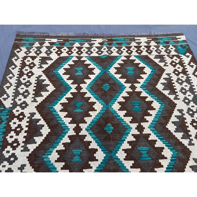 1990s Afghan Flat Weave Tribal Kilim Rug For Sale - Image 5 of 7