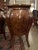 French Petite Antique Bombe Chest With Inlay and Three Drawers For Sale - Image 3 of 12