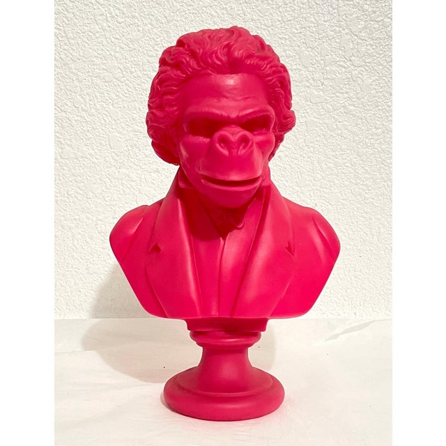 SSUR, Rare Pink Apethoven Vinyl Adult Toy Ape Sculpture Bust SSUR Beethoven Medicom For Sale - Image 4 of 10
