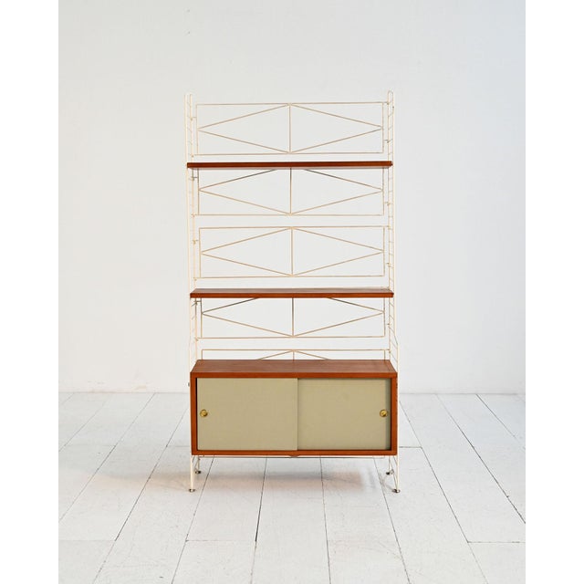 Freestanding Modular Bookcase in String Style, 1960s For Sale - Image 4 of 15