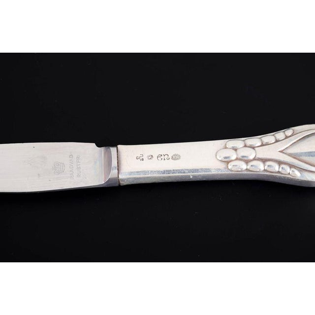 Lunch Knives in Silver and Stainless Steel by Evald Nielsen, 1920s, Set of 3 For Sale - Image 4 of 6