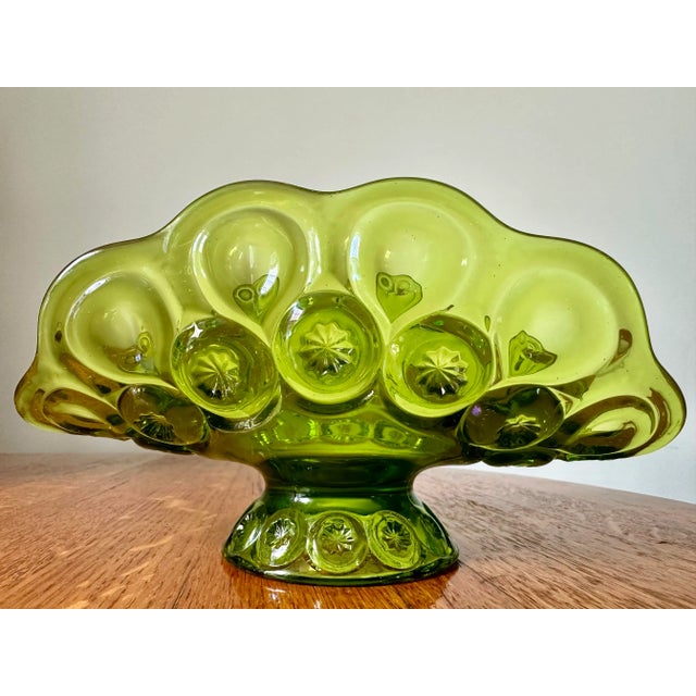 Mid-Century Modern 1960’s Moon & Stars Pattern Glass Dish For Sale - Image 3 of 10