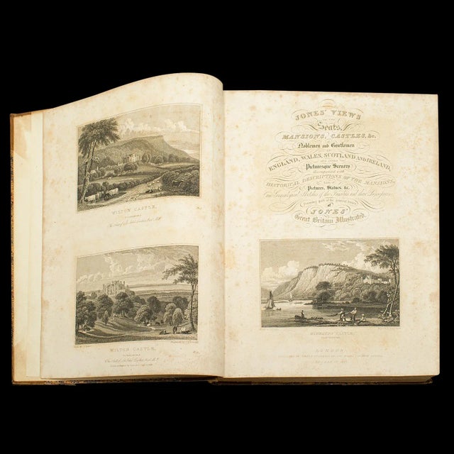 English 1829's 2 Antique Books, Jones' View of Seats Mansions & Noblemen For Sale - Image 3 of 12