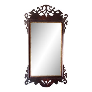19th C Mahogany and Gilt Chippendale Mirror For Sale