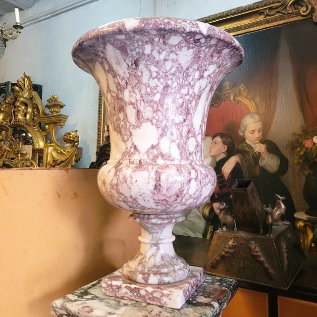Medici Vase on Marble Column, 1900s For Sale - Image 11 of 18