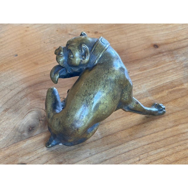 19th Century 19th Century Austrian Bronze Bulldog Seated With Tongue Out For Sale - Image 5 of 6