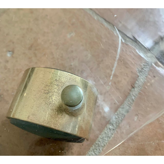 Rare 1970’s Vintage Lucite and Brass Rolling Bar Cart Styled After Charles Hollis Jones For Sale - Image 11 of 12