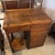 Antique Industrial Oak Wood Typesetter Desk With Swing-Out Seat For Sale - Image 4 of 11
