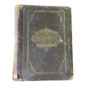 Antique 1882 Penobscot County Maine Leather Historical Book