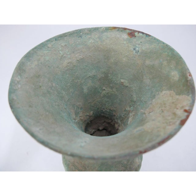 Chinese Archaic Bronze Ware Fengshui Ritual Vessel Hu Vase With Dragon Handles For Sale In Portland, OR - Image 6 of 14