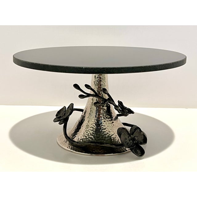 Michael Aram Black Orchid Cake Stand For Sale In Detroit - Image 6 of 11